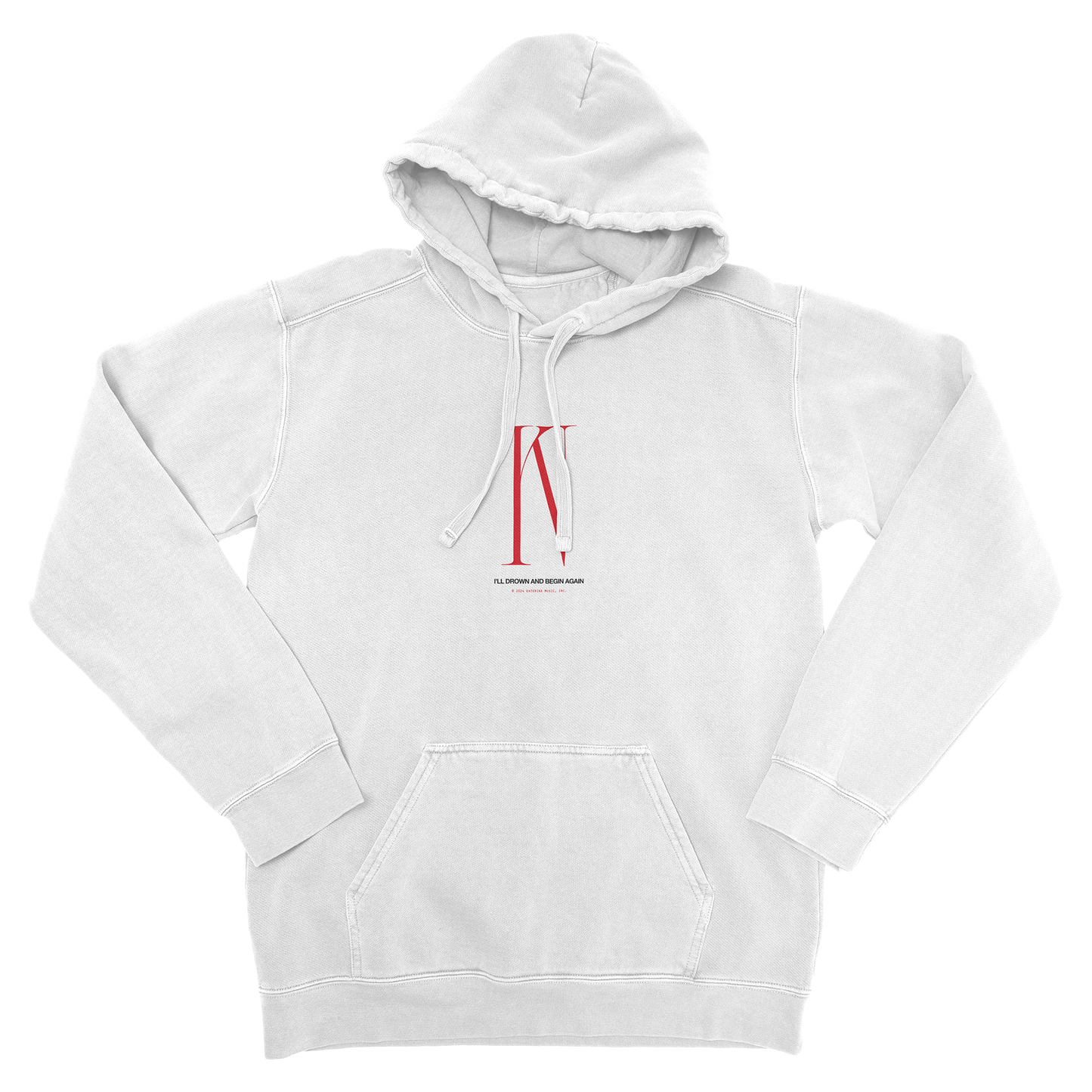 Serene In Violent Oceans / White Pullover Hoodie